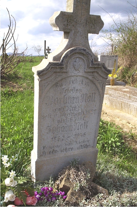 Barbara Noll and Johann Noll tombstone